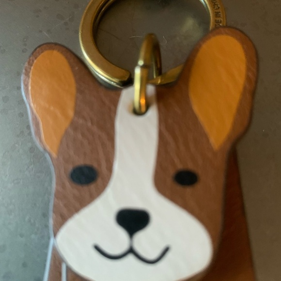 Fossil, NEW, BROWN and WHITE puppy dog, SOFIA key chain. BROWN faux leather. - Picture 6 of 6